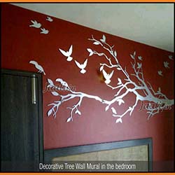 Decorative Tree Wall Mural in the bedroom